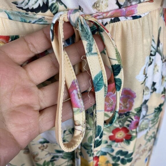 Asos Curve Maxi Dress Size 16 Floral Ruffle Wrap Tie Sleeveless V-Neck Low Back - Picture 6 of 14